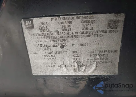 2017 GMC Sierra C1500 from USA, damaged, VIN 1GTR1LEC3HZ240076